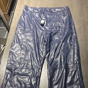 Women’s Purple Faux Leather Pants